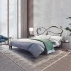 Letto Matrimoniale con Giroletto in Ferro Pieno e Tubolare Made in Italy - Design Viadurini