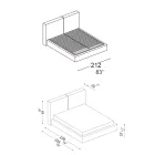 Letto Matrimoniale con Rete e Contenitore Opzionale Made in Italy - Ribelle Viadurini