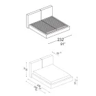 Letto Matrimoniale con Rete e Contenitore Opzionale Made in Italy - Ribelle Viadurini