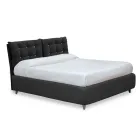 Letto Matrimoniale con Testata Imbottita e Piedini Made in Italy - Aaron Viadurini