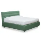 Letto Matrimoniale con Testiera in Ecopelle o Tessuto Made in Italy - Buddy Viadurini