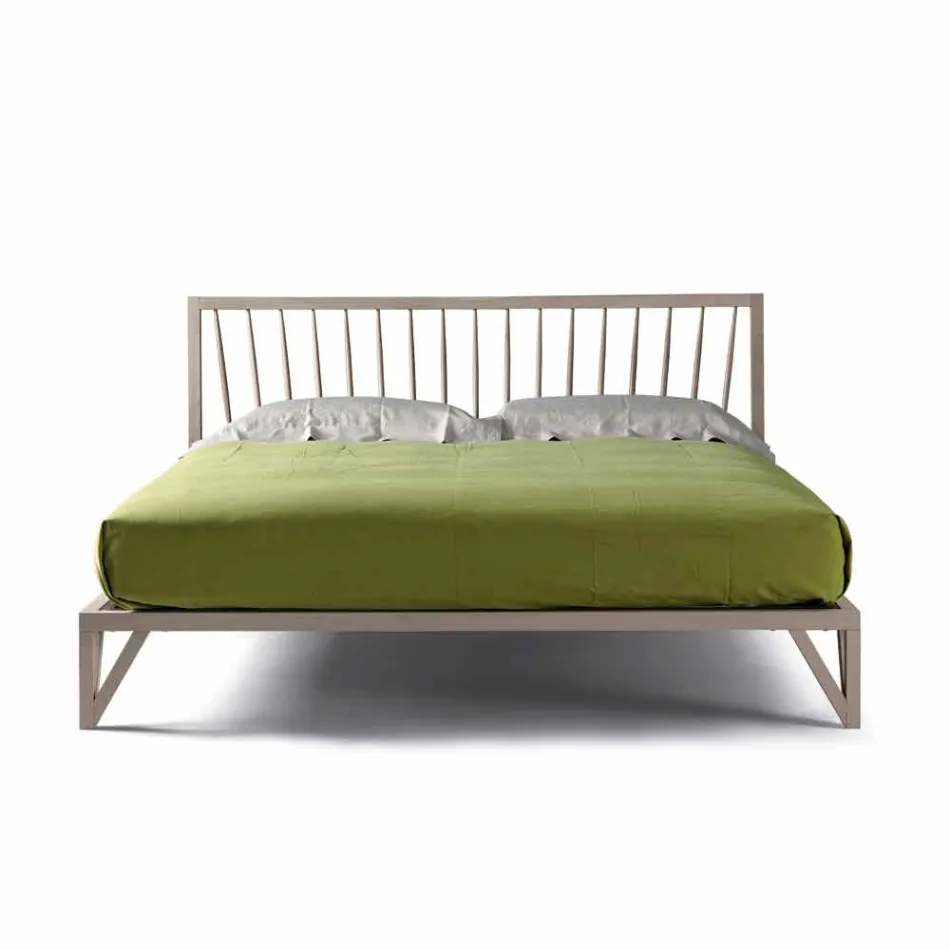 Letto matrimoniale di design 160x200cm con base in noce massello Alain Viadurini