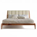 Letto Matrimoniale con Testata Imbottita in Pelle Menardo