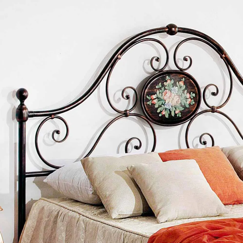 Letto matrimoniale di design in ferro battuto artigianale Alexa Viadurini