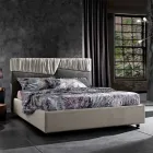 Letto Matrimoniale di Design Moderno con Testata a Pieghe o Trapuntata - Alano Viadurini