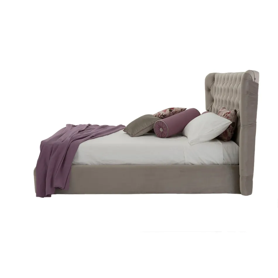 Letto Matrimoniale di Lusso con Box e Testata Capitonnè Made in Italy – Papero Viadurini