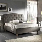 Letto matrimoniale imbottito con box contenitore 160x190/200cm Leone Viadurini