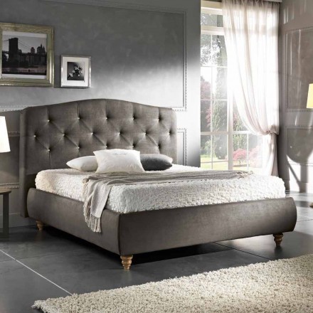 Letto matrimoniale imbottito con box contenitore 160x190/200cm Leone Viadurini