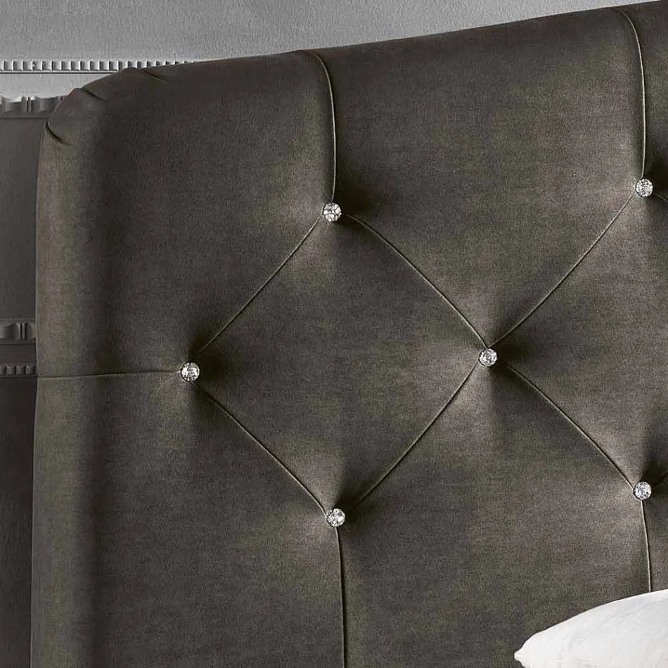 Letto matrimoniale imbottito con box contenitore 160x190/200cm Leone Viadurini