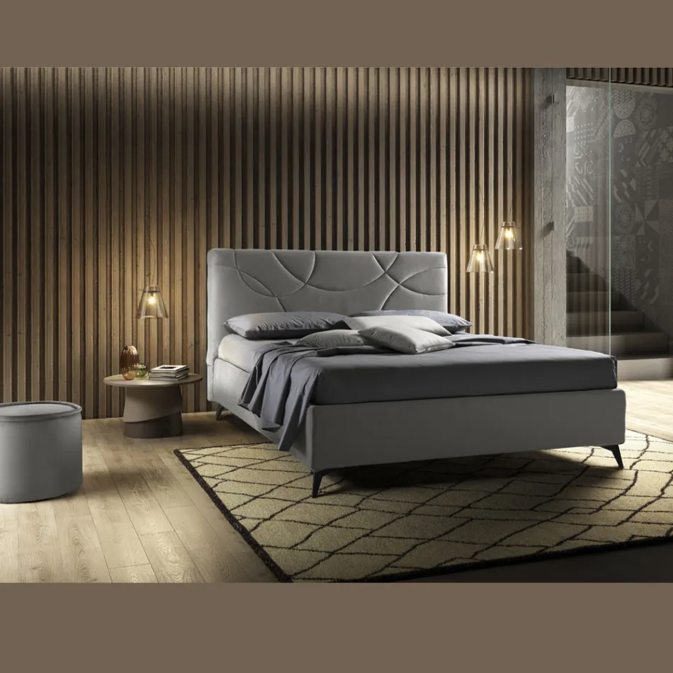 Letto Matrimoniale Imbottito con Box Contenitore Made in Italy - Girasole Viadurini