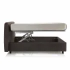 Letto matrimoniale imbottito con contenitore alzante 160x190/200cm Mia Viadurini