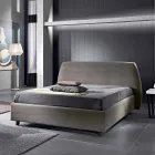 Letto matrimoniale imbottito con contenitore moderno 160x190/200 Reby Viadurini