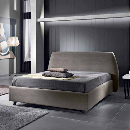 Letto matrimoniale imbottito con contenitore moderno 160x190/200 Reby Viadurini