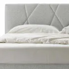 Letto Matrimoniale Imbottito con Contenitore Tessuto Made in Italy – Ciottolino Viadurini