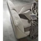 Letto Matrimoniale Imbottito e Rivestito in Tessuto e Pelle Made in Italy - Lula Viadurini