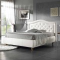 Letto matrimoniale imbottito in ecopelle con box 160x190/200 cm Agly