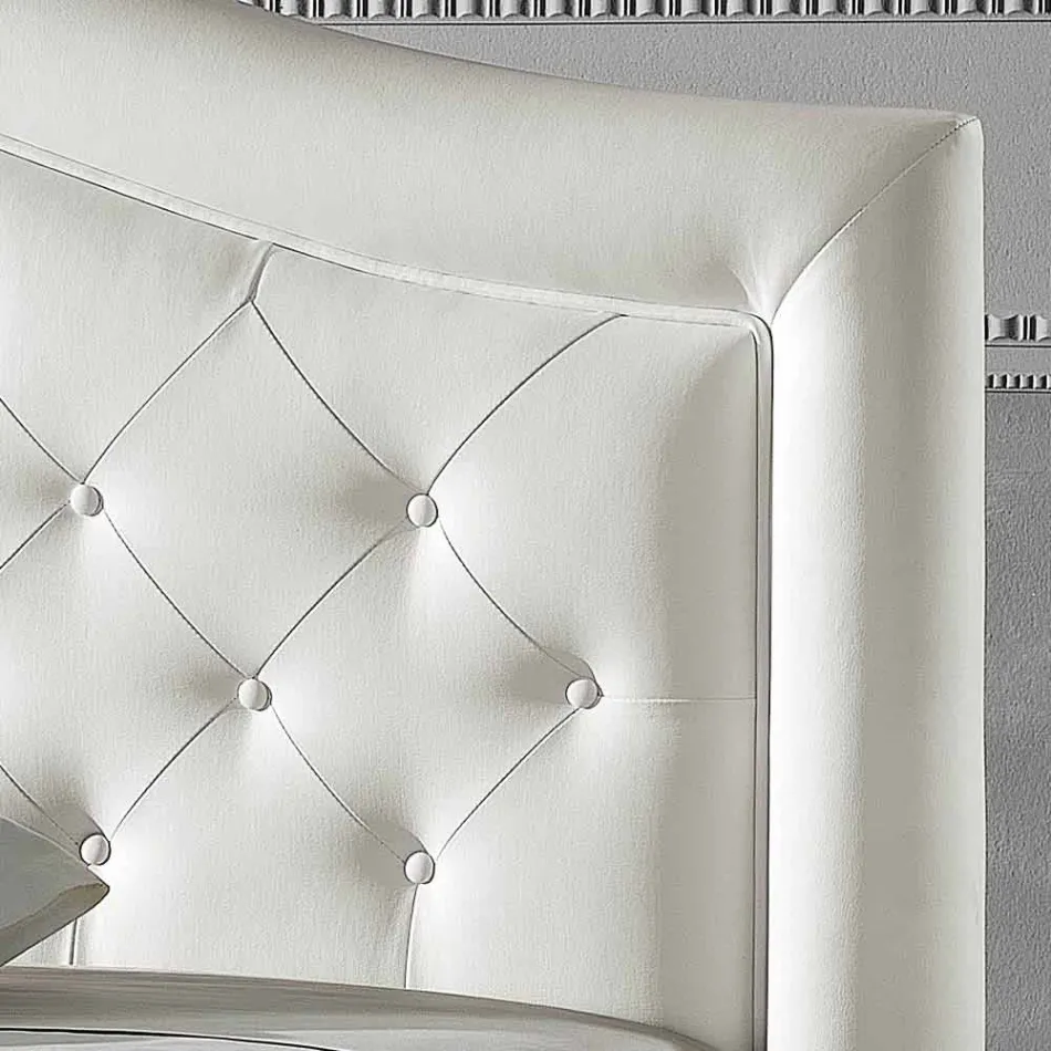Letto matrimoniale imbottito in ecopelle con box 160x190/200 cm Agly Viadurini
