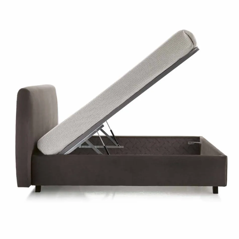 Letto matrimoniale imbottito in ecopelle con box 160x190/200 cm Agly Viadurini