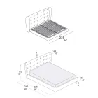 Letto Matrimoniale Imbottito in Poliuretano Espanso Made in Italy - Capriccio Viadurini