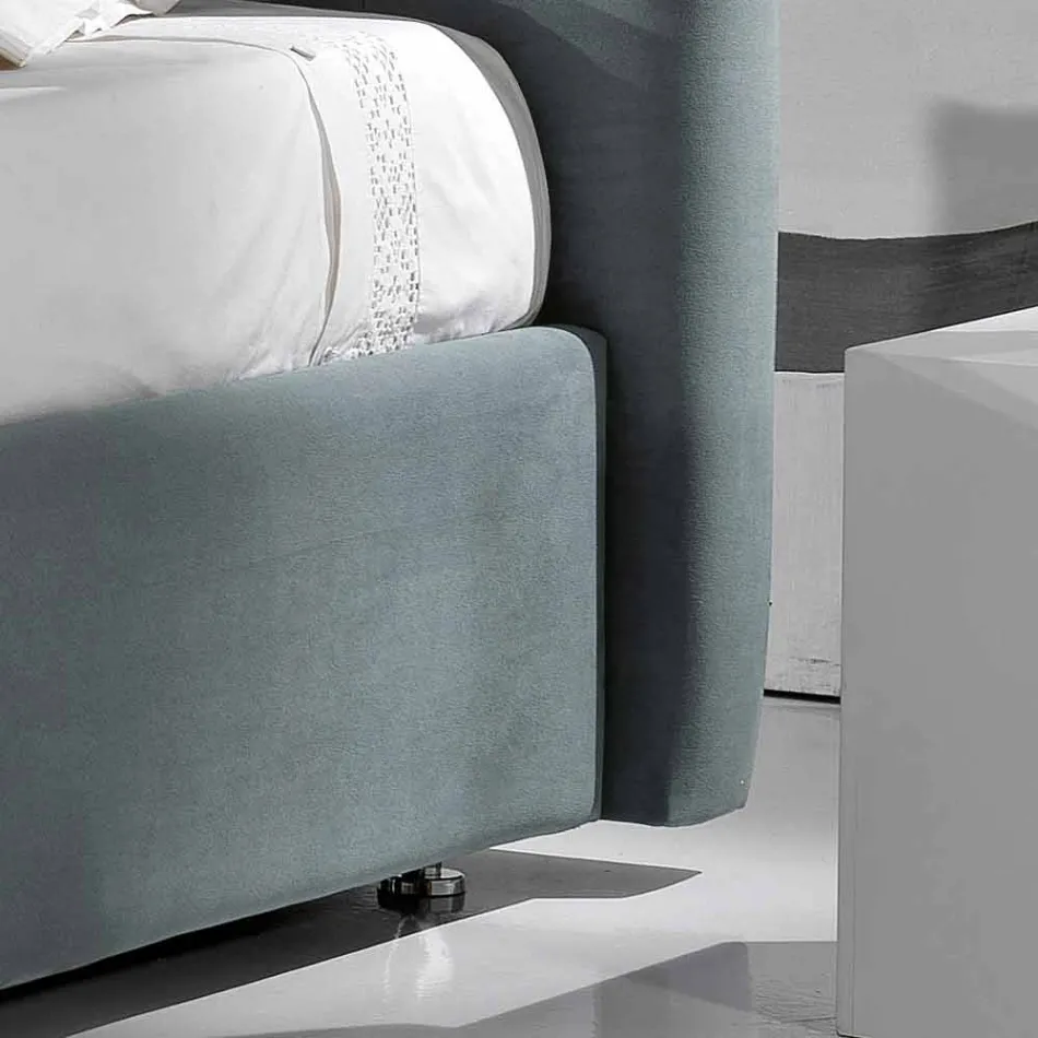 Letto matrimoniale imbottito moderno con box alzante 160x190/200cm Sun Viadurini