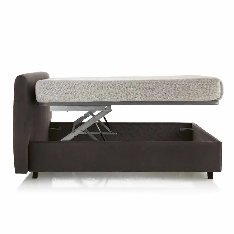 Letto matrimoniale in ecopelle con box alzante 160x190/200 cm Mia Viadurini