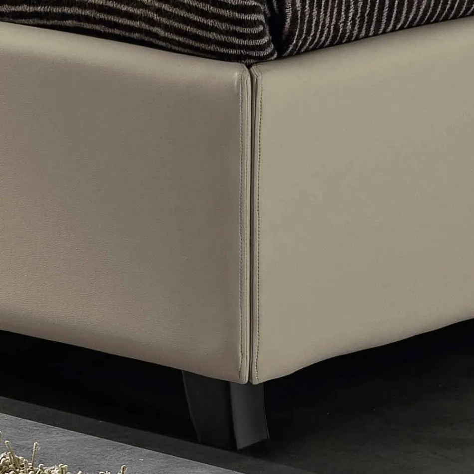 Letto matrimoniale in ecopelle con box alzante 160x190/200 cm Mia Viadurini