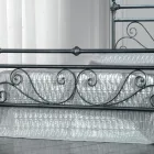 Letto Matrimoniale in Ferro Tubolare Nero Argentato Made in Italy - Geometria Viadurini