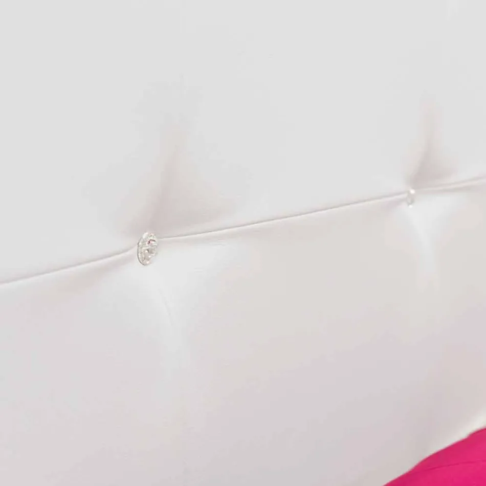 Letto Matrimoniale in Similpelle con Piedini in Legno Made in Italy - Perzio Viadurini
