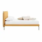 Letto Matrimoniale in Tessuto con Piedini in Metallo Made in Italy - Glorio Viadurini