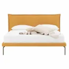 Letto Matrimoniale in Tessuto con Piedini in Metallo Made in Italy - Glorio Viadurini