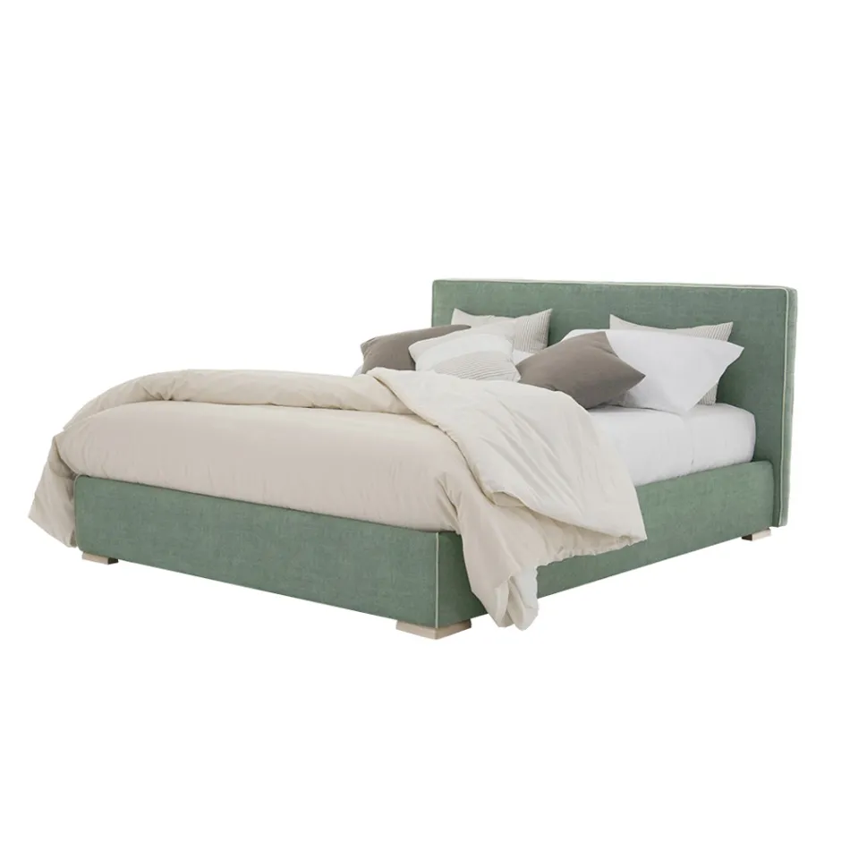 Letto Matrimoniale in Tessuto o Ecopelle con Contenitore Made in Italy – Etoile Viadurini