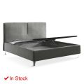Letto Matrimoniale in Tessuto o Velluto con Contenitore Made in Italy - Ernesto