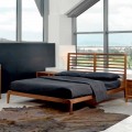 Letto matrimoniale made in Italy con base in noce massello Didimo