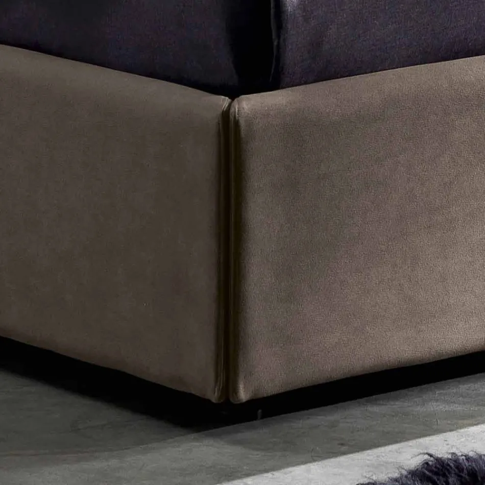 Letto matrimoniale moderno con box contenitore 160x190/200 cm Gin Viadurini