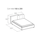 Letto Matrimoniale Moderno Design in Velluto Grigio e Arancione - Plorifon Viadurini