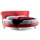Letto Matrimoniale Moderno di Lusso Rotondo in Ecopelle Made in Italy – Dream Viadurini