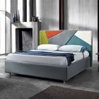 Letto matrimoniale moderno imbottito con box alzante 160x190/200cm Mia Viadurini