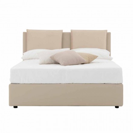 Letto Matrimoniale Moderno in Similpelle e Tessuto Made in Italy - Zeldo Viadurini