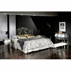 Letto matrimoniale neoclassico forgiato a mano in ferro pieno Jessica Viadurini