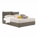 Letto Matrimoniale Rivestito in Tessuto con Piedini Neri Made in Italy - Bandola