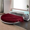 Letto Rotondo Matrimoniale Rivestito in Ecopelle, Design Made in Italy - Vesio