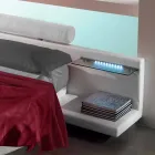 Letto Rotondo Matrimoniale Rivestito in Ecopelle di Design Made in Italy - Vesio Viadurini