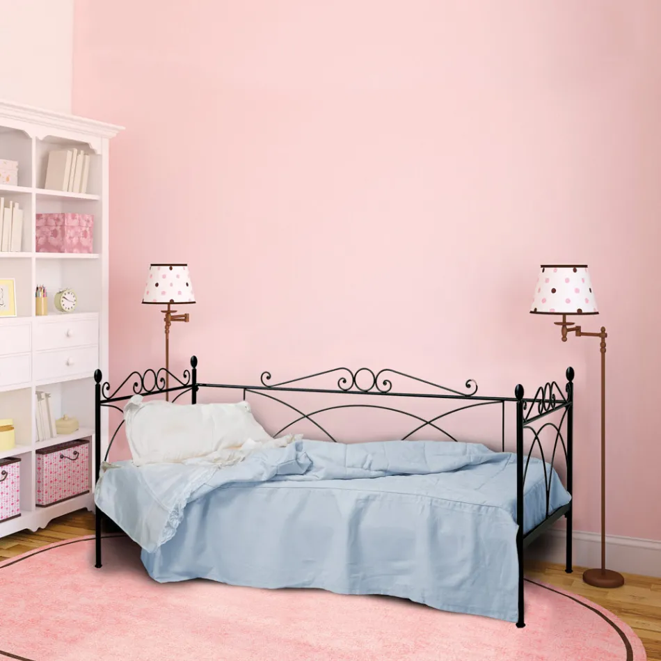 Letto Singolo con Struttura Coordinata in Ferro Made in Italy - Lillo Viadurini