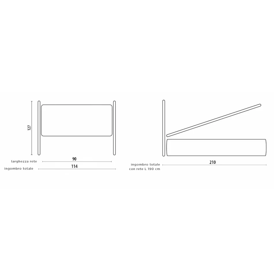 Letto Singolo Imbottito con Contenitore Opzionale Made in Italy - Akira Viadurini