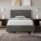 Letto Una Piazza e Mezzo 120x200 cm con Testata in Microfibra Made in Italy - Pallone Viadurini