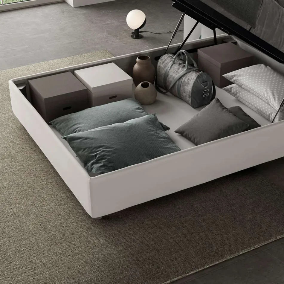 Letto Una Piazza e Mezzo 120x200 cm con Testata in Microfibra Made in Italy - Pallone Viadurini