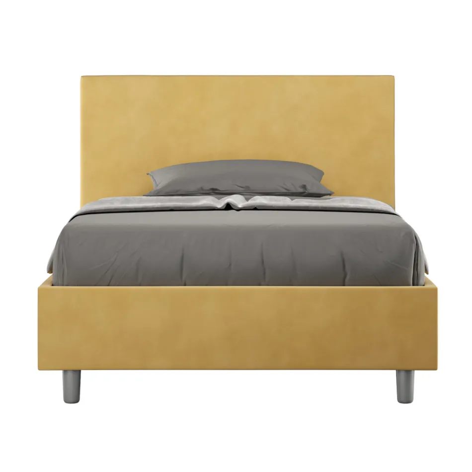 Letto Una Piazza e Mezzo 120x200 cm con Testata in Microfibra Made in Italy - Pallone Viadurini