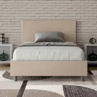 Letto Una Piazza e Mezzo 120x200 cm con Testata in Similpelle Made in Italy - Pallone Viadurini