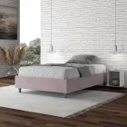 Letto Una Piazza e Mezzo 120x200 cm Rivestito in Microfibra Made in Italy - Atleta Viadurini