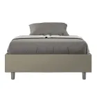 Letto Una Piazza e Mezzo 120x200 cm Rivestito in Similpelle Made in Italy - Atleta Viadurini